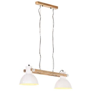 vidaXL Candeeiro suspenso industrial 25 W 109 cm E27 branco