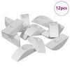 vidaXL Arruela meia-lua 12 pcs Branco M6 Polipropileno