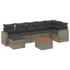 vidaXL 8 pcs conjunto sof&aacute;s de jardim c/ almofad&otilde;es vime PE cinzento