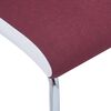 vidaXL Cadeiras de jantar cantilever 2 pcs tecido vermelho tinto