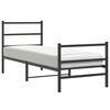 vidaXL Estrutura de cama com cabeceira e p&eacute;s 75x190 cm metal preto