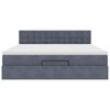 vidaXL Estrutura de cama otomana com colch&atilde;o 160x200cm cinzento escuro