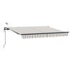 vidaXL Toldo retr&aacute;til Cinza Claro e Branco 500 &times; 350 cm Poli&eacute;ster