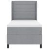 vidaXL Cama Box com colch&atilde;o Cinzento-claro 90 x 190 cm tecido