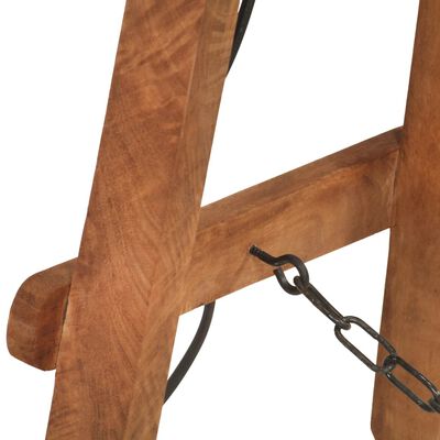 vidaXL Candeeiro de pé E27 madeira de mangueira maciça bronze
