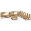 vidaXL 9 pcs conjunto lounge de jardim pinho s&oacute;lido castanho mel