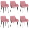 vidaXL Cadeiras de Jantar 6 unid. Veludo Rosa 56.5 x 50 x 85 cm