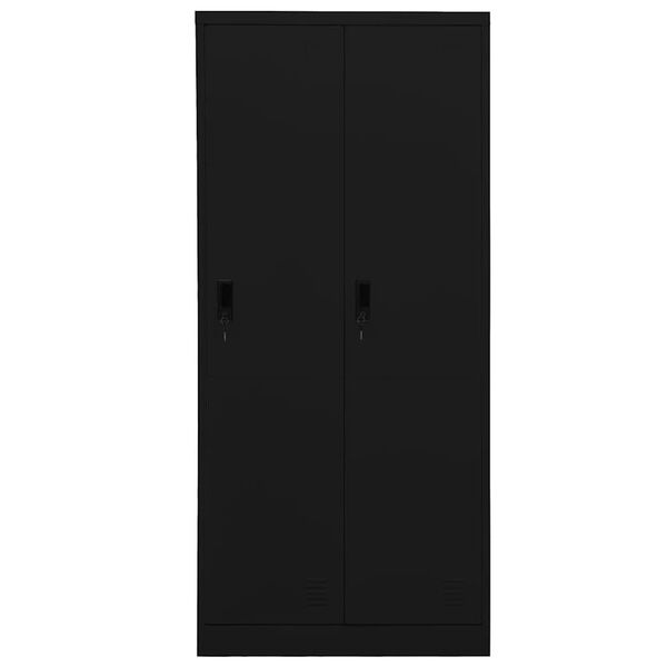 vidaXL Roupeiro 80x50x180 cm a&ccedil;o preto