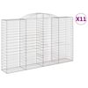 vidaXL Cestos gabi&atilde;o arqueados 11 pcs 300x50x180/200 ferro galvanizado
