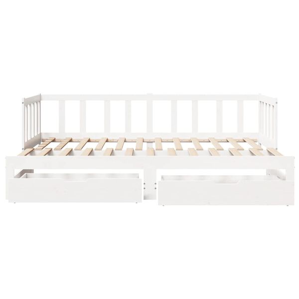vidaXL Sofá-cama com gavetão e gavetas sem colchão 90x190 cm branco