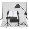 vidaXL Kit de est&uacute;dio fotogr&aacute;fico com conjunto de ilumina&ccedil;&atilde;o e fundo