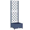 vidaXL Vaso de jardim com treli&ccedil;a azul-acinzentado 40x40x121,5 cm PP