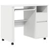 vidaXL Mesa com Rodas Branco Derivados de Madeira 91 x 50 x 77 cm