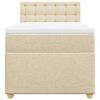 vidaXL Cama com molas/colch&atilde;o 90x200 cm tecido cor cr&egrave;me