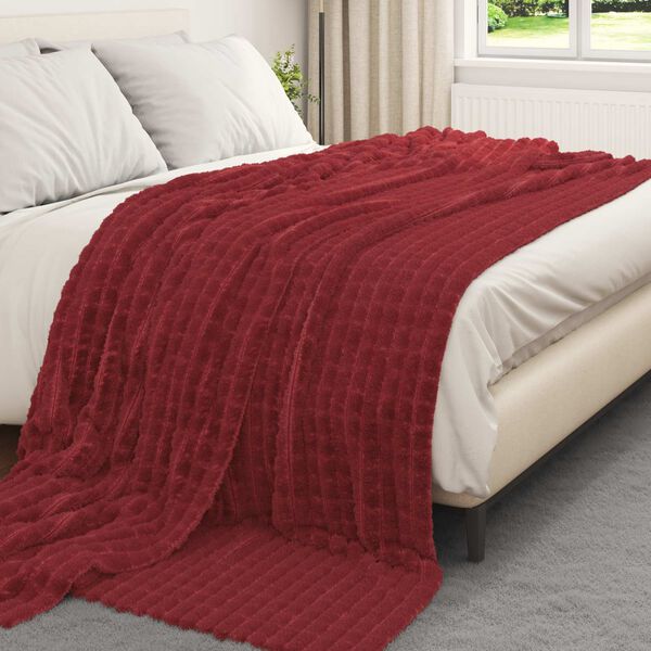 vidaXL Cobertor Vermelho Bordeaux 240 x 220 cm L&atilde;