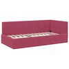 vidaXL Estrutura de Cama de Canto Vinho Vermelho 90 cm x 190 cm Veludo