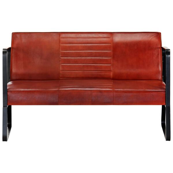 vidaXL Sof&aacute; de 2 lugares em couro genu&iacute;no castanho