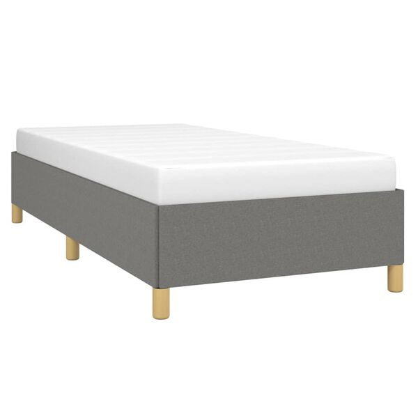 vidaXL Estrutura de cama sem colchão 80x200 cm tecido cinzento-escuro