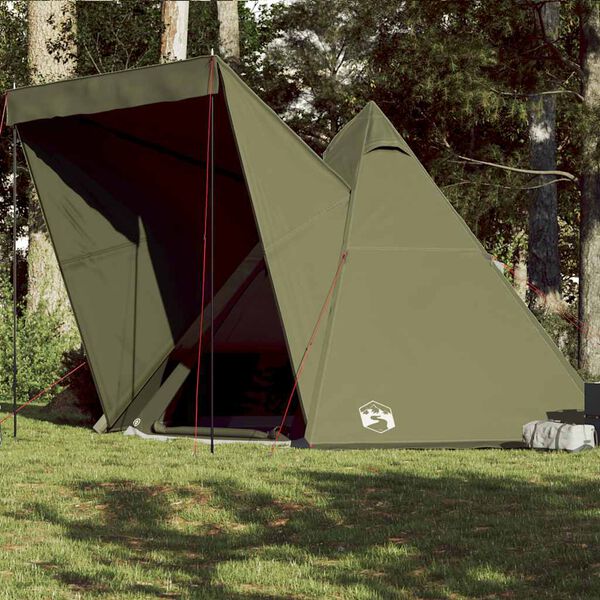 vidaXL Tenda familiar tipi para 6 pessoas impermeável verde azeitona