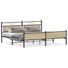 vidaXL Estrutura de cama sem colch&atilde;o 200x200cm metal carvalho sonoma