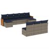 vidaXL Conjunto de sof&aacute; de jardim com 10 pe&ccedil;as e almofadas em rattan sint&eacute;tico cinza
