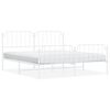 vidaXL Estrutura de cama com cabeceira e p&eacute;s 183x213 cm metal branco