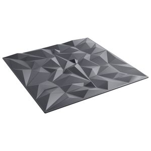 vidaXL Pain&eacute;is de parede 12 unid. 50 x 50 cm Ametista Cinza Espuma XPS