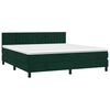 vidaXL Cama com molas/colch&atilde;o 160x200 cm veludo verde-escuro