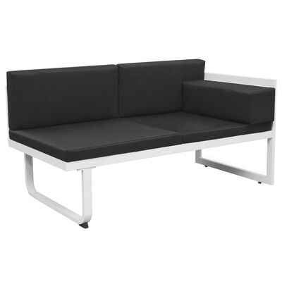 vidaXL 5 pcs conjunto lounge para jardim textilene e alumínio preto