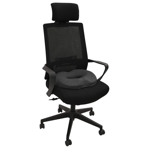 vidaXL Almofada assento Cor s&oacute;lida Cinza Escuro 42 x 36,5 x 8 cm