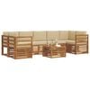 vidaXL Conjunto de Sof&aacute;s para Exterior 8 pcs Natural e Bege