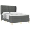 vidaXL Cama Box com colch&atilde;o Cinza Escuro 200 x 160 cm tecido