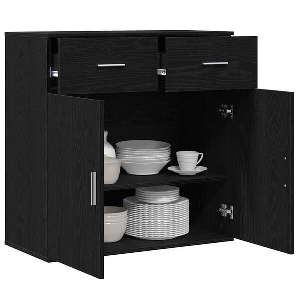 vidaXL Buffet Carvalho Preto 78 x 38 x 80 cm Madeira processada