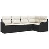 vidaXL Conjunto de Sof&aacute; de Jardim Preto vime PE