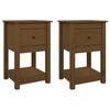 vidaXL Mesas de cabeceira 2pcs 40x35x61,5 cm pinho maci&ccedil;o castanho mel