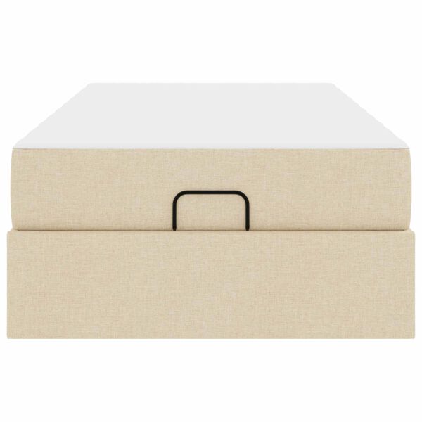 vidaXL Estrutura de cama com colch&atilde;o com colch&atilde;o 2 pcs Creme tecido