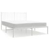 vidaXL Estrutura de cama com cabeceira 140x200 cm metal branco
