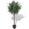 vidaXL Planta loureiro artificial com vaso 120 cm verde