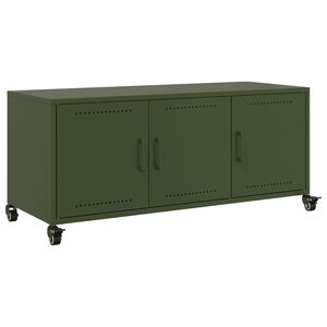 vidaXL M&oacute;vel de TV 100,5x39x43,5 cm a&ccedil;o verde-azeitona