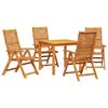 vidaXL Conjunto de Jantar para Jardim 5 unid. Castanho