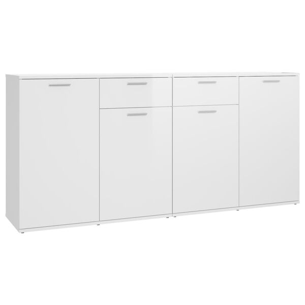 vidaXL Aparador 160x36x75 cm contraplacado branco brilhante