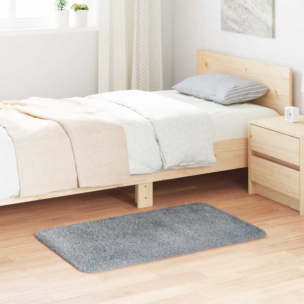 vidaXL Tapete shaggy de pelo alto NAVARRA 60x100 cm cinzento-claro