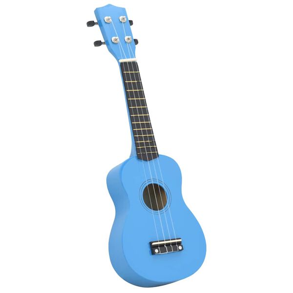 vidaXL Conjunto ukulele soprano infantil com saco 23" azul-beb&eacute;