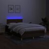 vidaXL Cama box spring c/ colch&atilde;o/LED 120x200cm tecido castanho-escuro