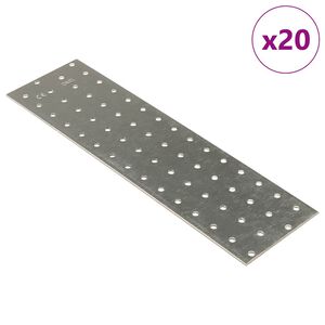 vidaXL Chapas perfuradas 20 pcs 2 mm 300x80 mm a&ccedil;o galvanizado