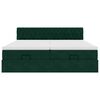 vidaXL Estrutura de cama otomana com colch&atilde;o verde escuro veludo