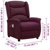 vidaXL Poltrona de massagens elétrica tecido roxo