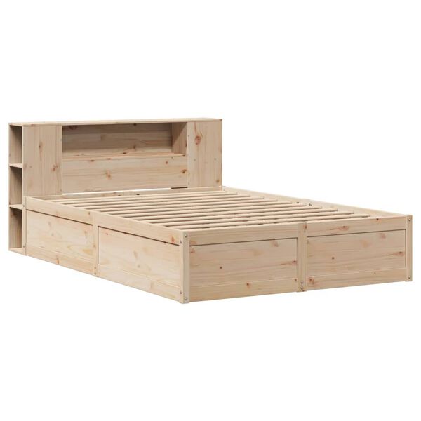 vidaXL Cama sem colch&atilde;o 135x190 cm madeira de pinho maci&ccedil;a