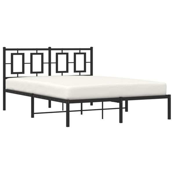 vidaXL Estrutura de cama com cabeceira 140x190 cm metal preto
