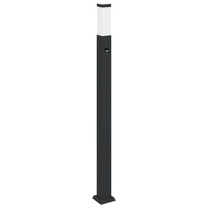 vidaXL Lumin&aacute;ria de poste com sensor, 110 cm, preta, IP44